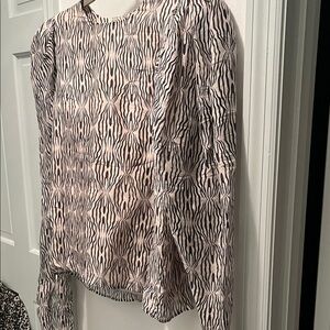 Elegant Black and White Patterned Women's Blouse
